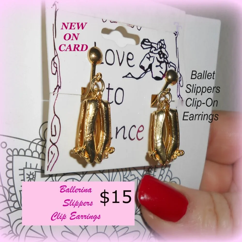 Ballet Shoes Earrings Ballerina Pendant Necklace Choice